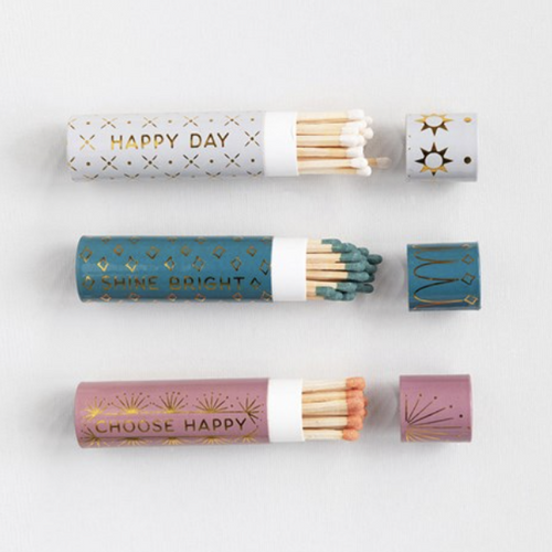 4" Decorative Match Box Tube