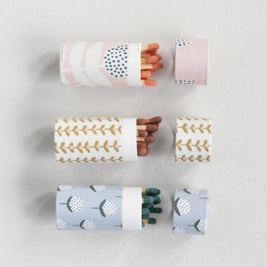 2" Decorative Match Box Tube