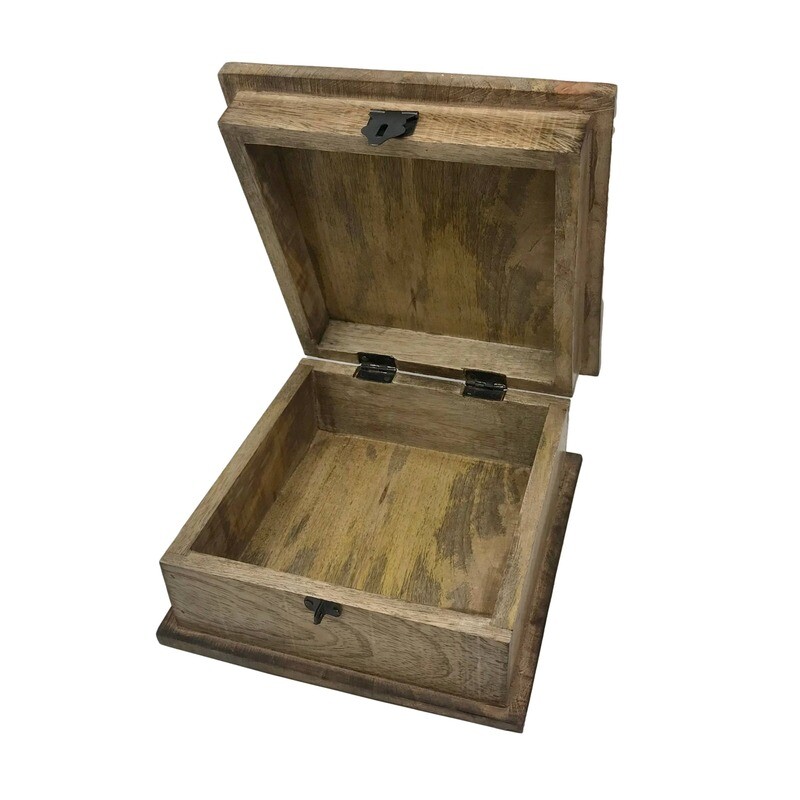 Hand Carved Wood Table Box