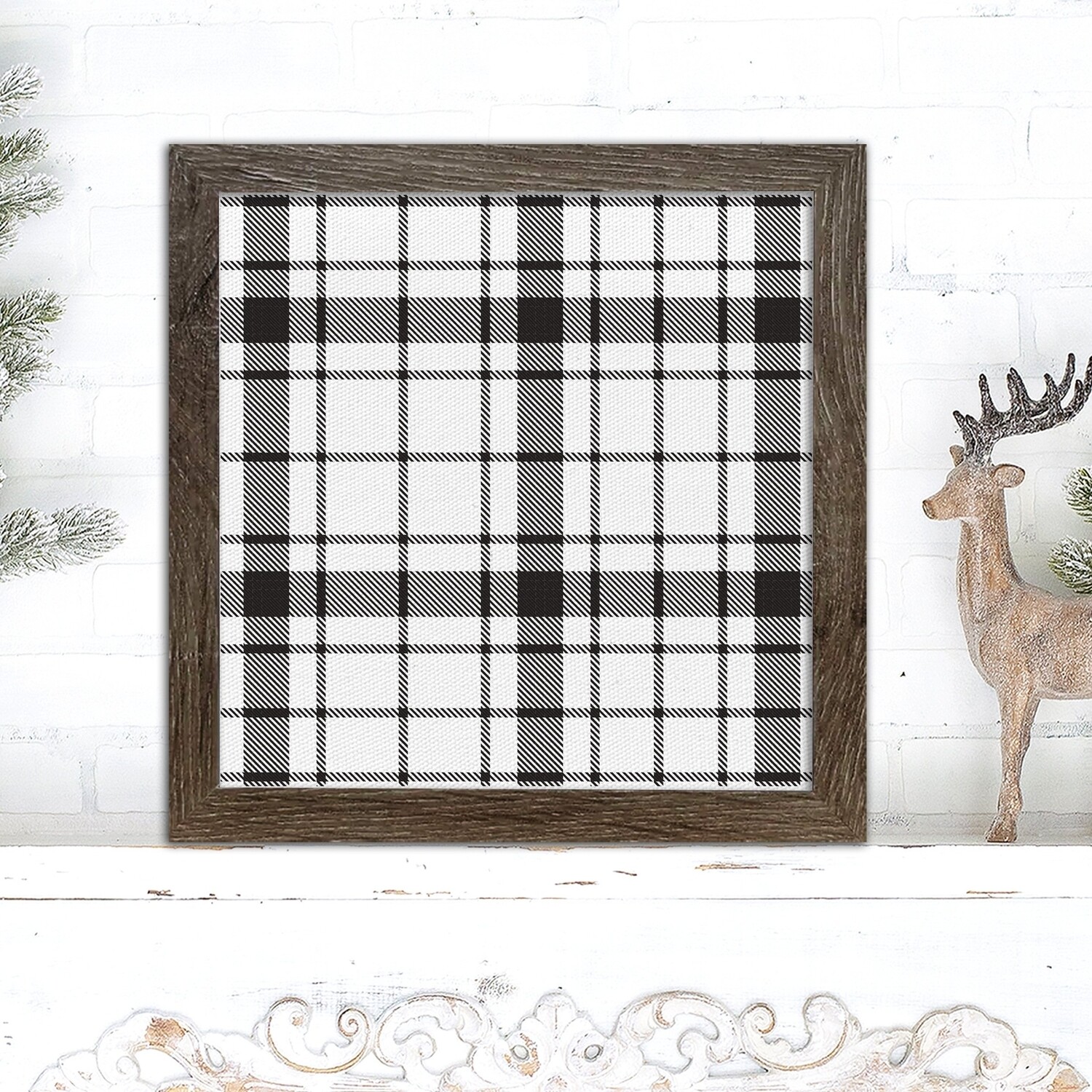 Printed Plaid Layering Sign 12x12