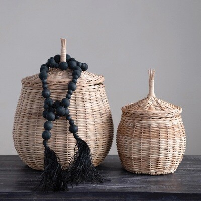 Black Wood Bead Garland 45"