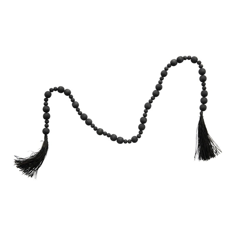 Black Wood Bead Garland 45"