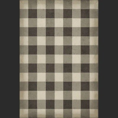 Gingham Canvas Black Vinyl Floor Cloth