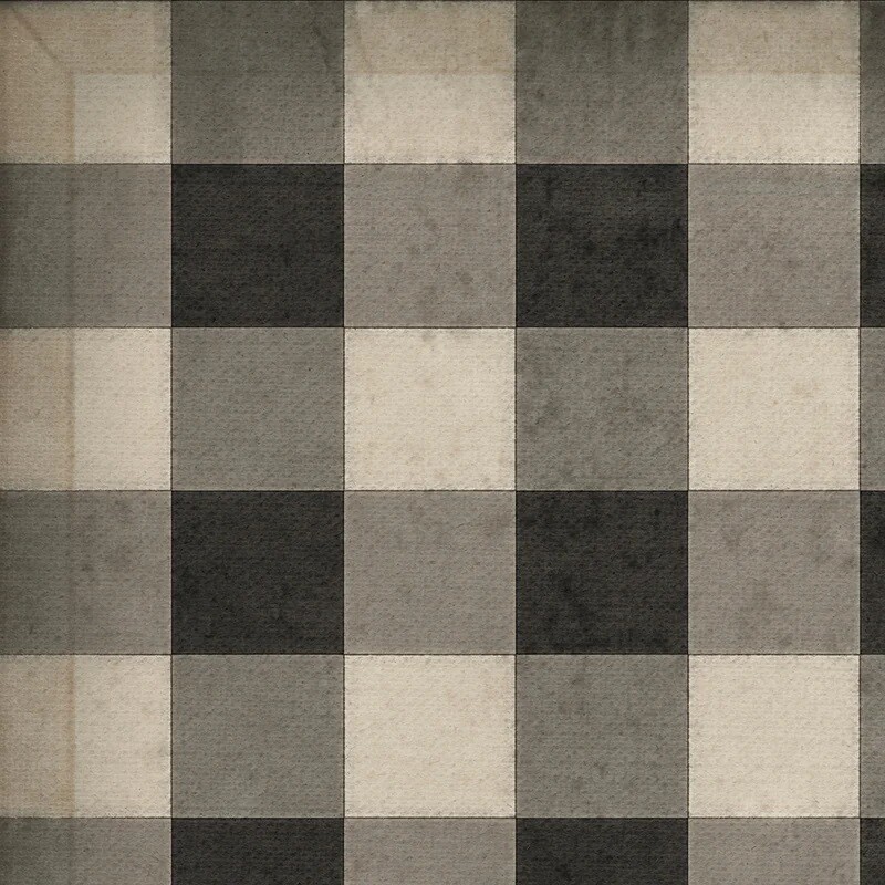 Gingham Canvas Black Vinyl Floor Cloth