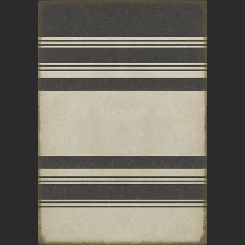 Organic Stripes Black &amp; White Vinyl Floor Cloth
