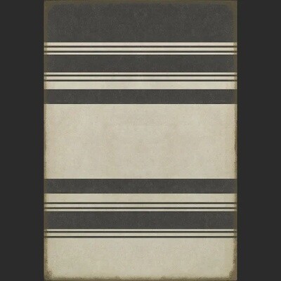 Organic Stripes Black &amp; White Vinyl Floor Cloth