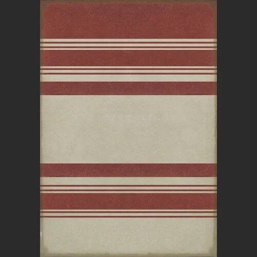 Organic Stripes Red &amp; White Vinyl Floor Cloth