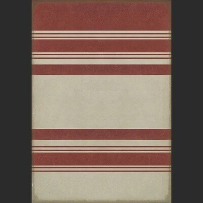 Organic Stripes Red &amp; White Vinyl Floor Cloth
