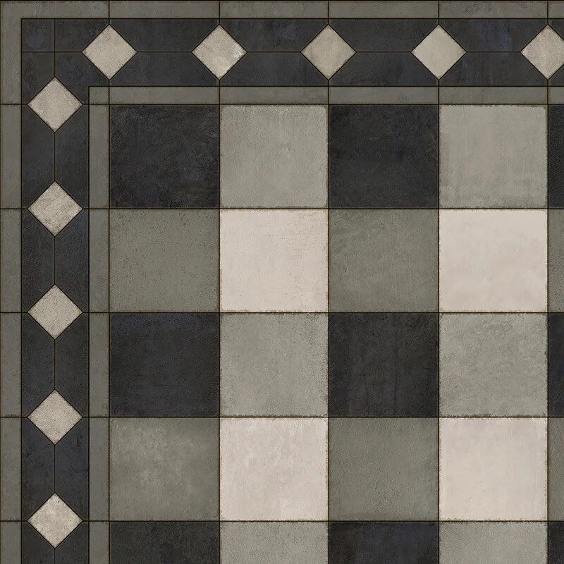 Gingham Tile Vinyl Floor Cloth