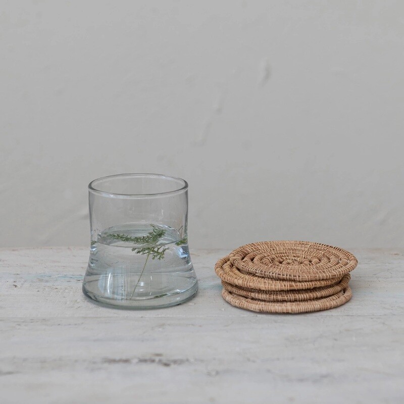 Natural Palm Coaster Set