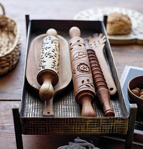 Hand Carved Wood Rolling Pins