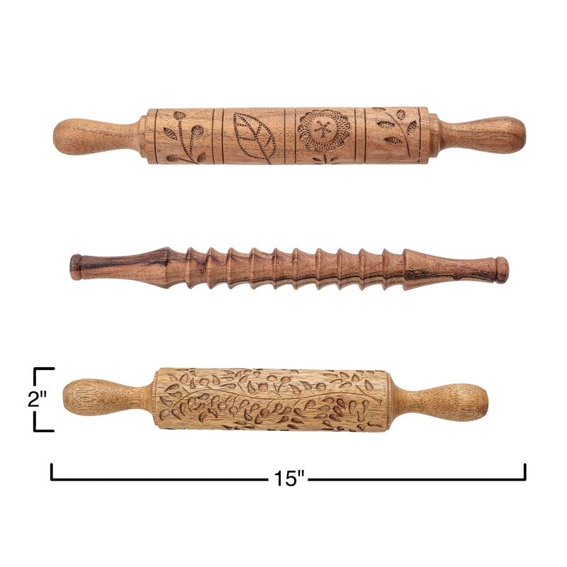 Hand Carved Wood Rolling Pins