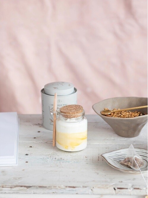 12oz Corked Top Glass Jar w/ Spoon