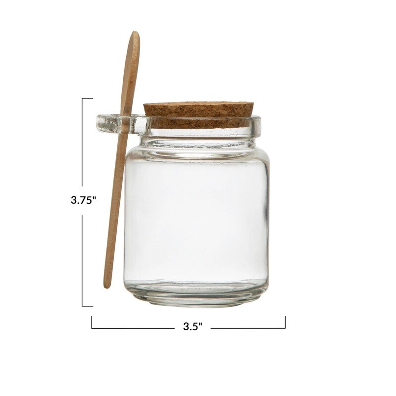 12oz Corked Top Glass Jar w/ Spoon