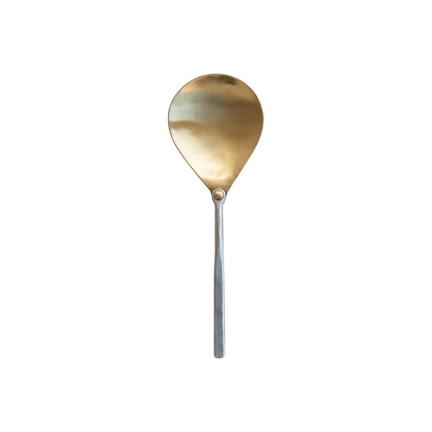 Brass Serving Spoon w/ Hammered Handle