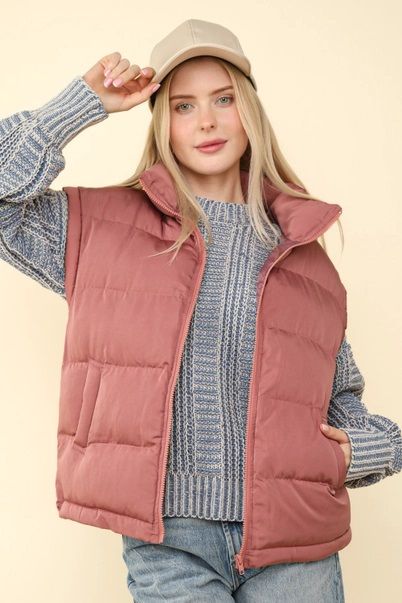 Casual Comfy High Neck Puffer Vest