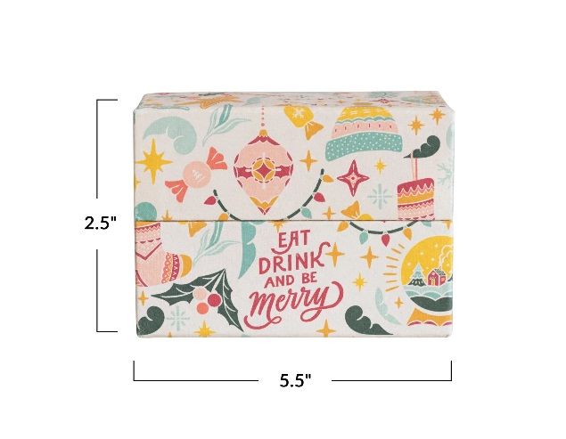 Recipe Box Eat Drink And Be Merry w/ Cards