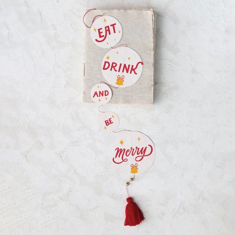 Eat Drink And Be Merry Recycled Paper Banner