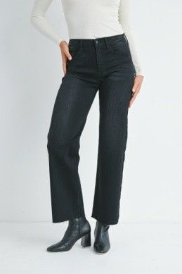 Washed Black Slim Palazzo Jeans~ Just Black