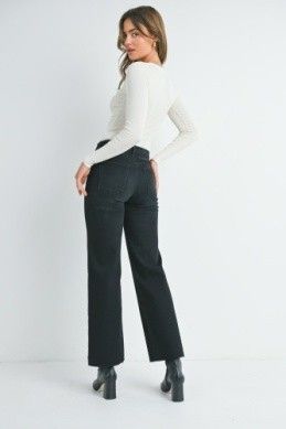 Washed Black Slim Palazzo Jeans~ Just Black