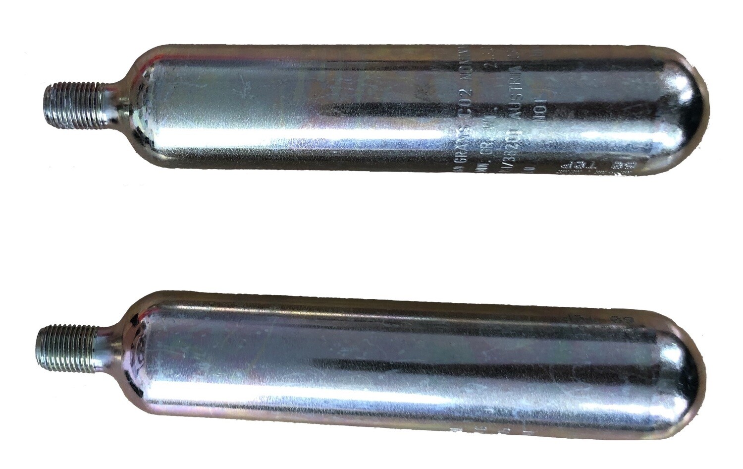 Two (2) CO2 60 gr. cylinders with sens07tube - International shipping