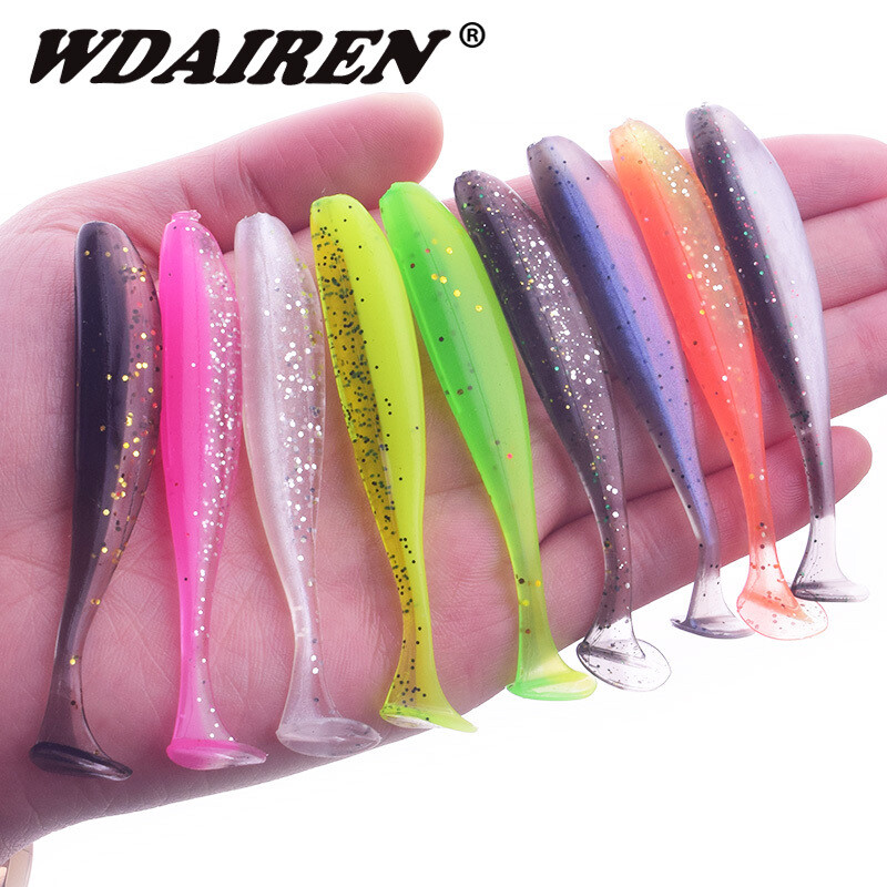 10pcs artificielle 75mm / 2.2g leurre souple Easy Shiner