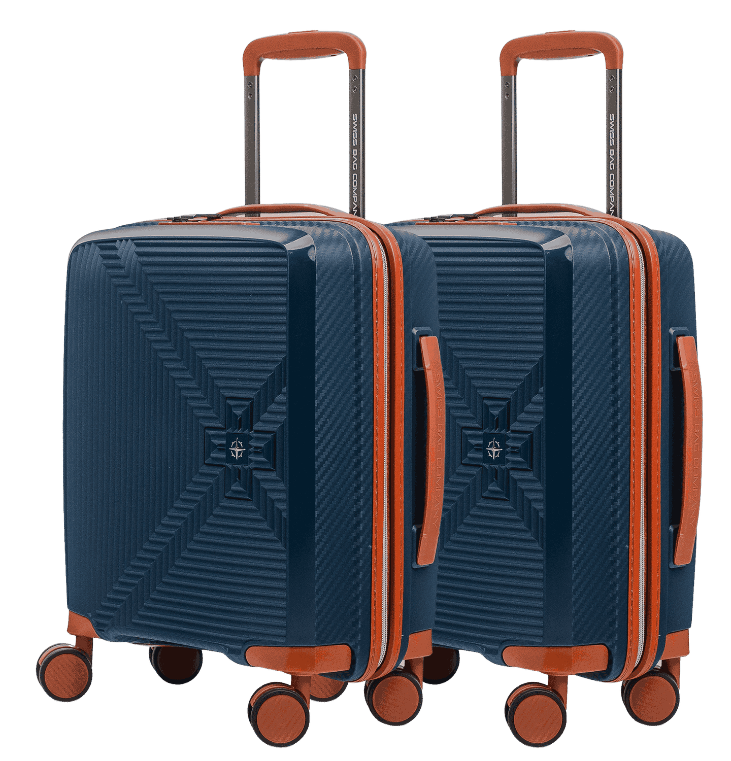 2x New Vision - Under Seat Trolley (Unbreakable), Colour: Navy / Cognac