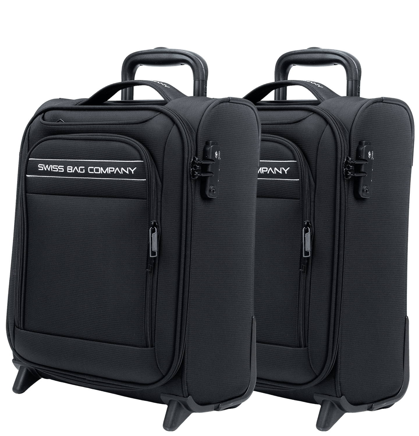 2x Delémont - Cabin size Under the seat" suitcase with two wheels, Colour: Black