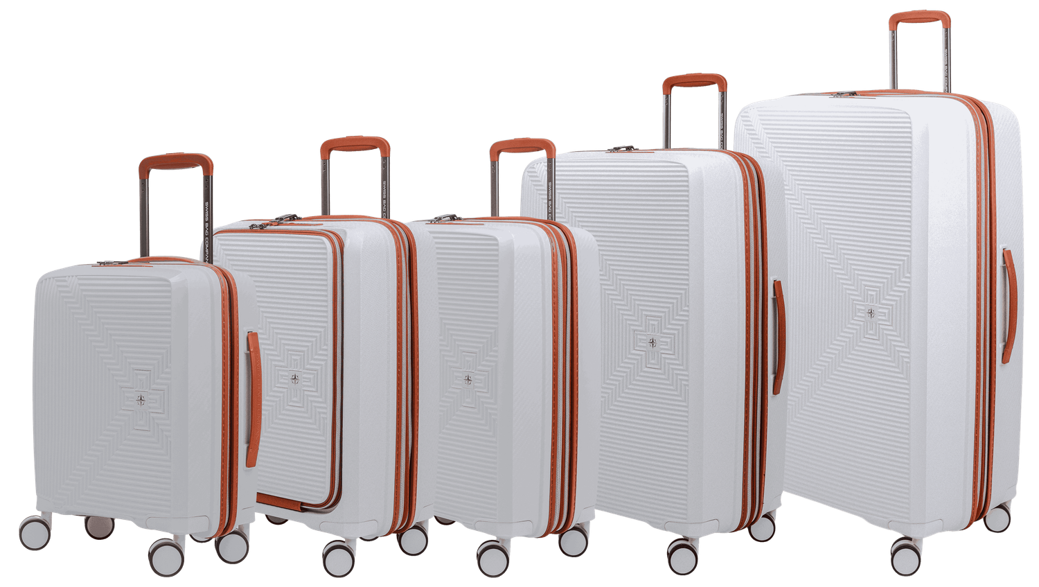 New Vision - Set of 5 luggage, Colour: White / Cognac