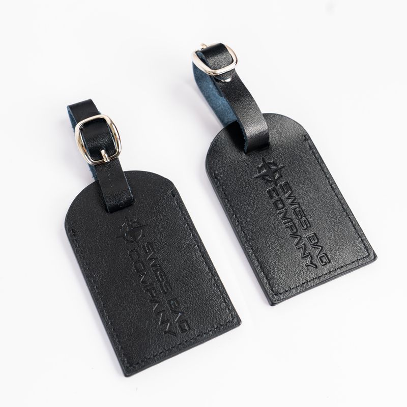 2x Leather Luggage Tags