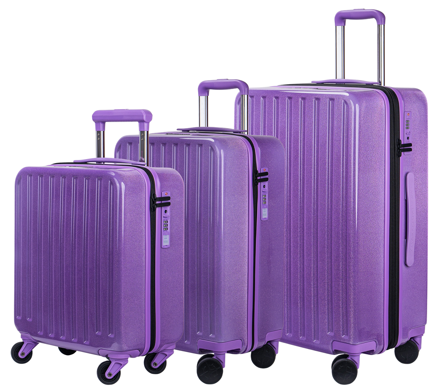 Cosmos Deluxe Sparkle 3-Piece Luggage Set