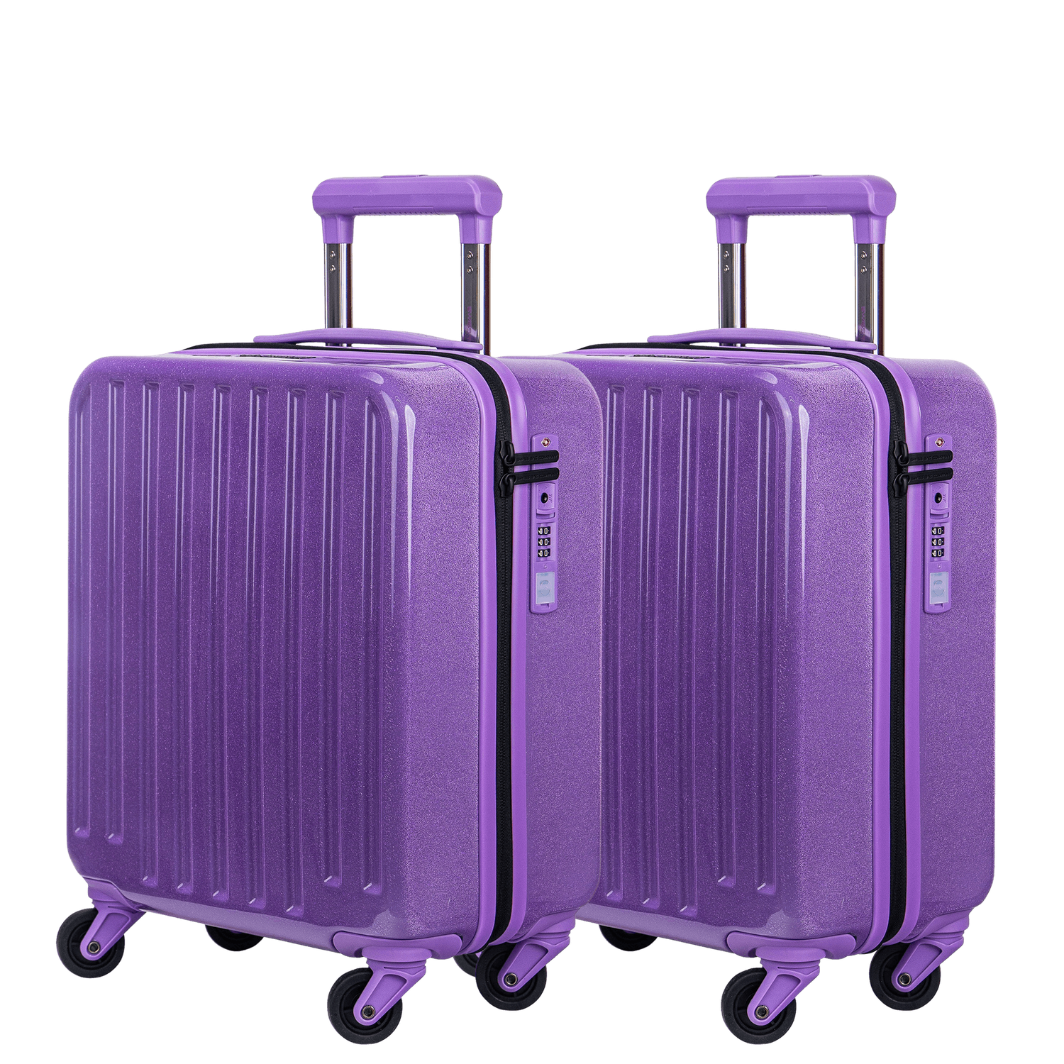 2x Cosmos Deluxe Sparkle - Cabin size "Under Seat" (easyJet) Trolley 45cm, Colour: Sparkle Rose