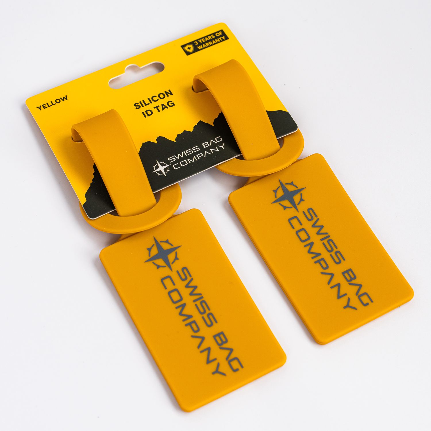 2x Silicon ID Luggage Tags - Yellow