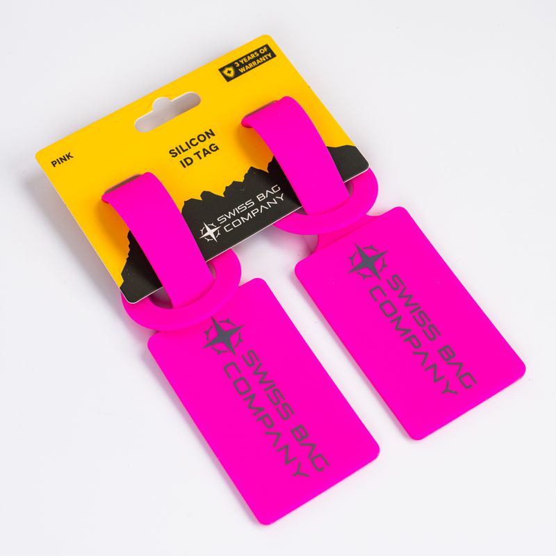2x Silicon ID Luggage Tags - Pink