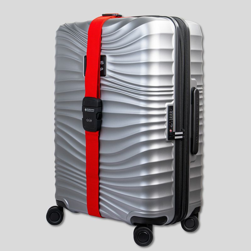 Safety Luggage Strap with Combination Lock - Red