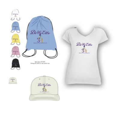 Ladies T Shirt, Cap/Hat, & Draw String Bags - SET