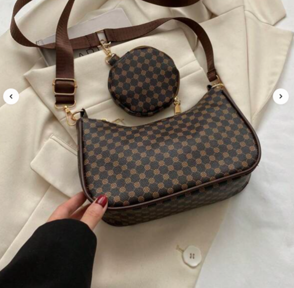 Geometric Print Hobo Bag Zipper With Coin Purse