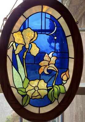 Oval Stained Glass panel