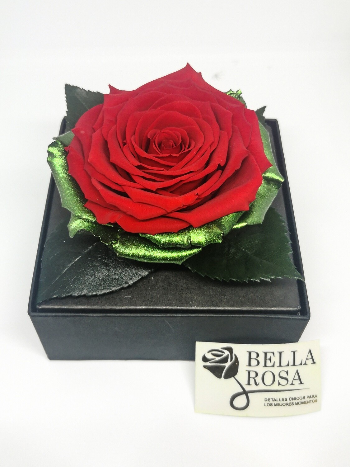 Rosa Preservada Roja en Caja Acrílica