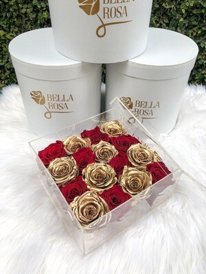 Caja Primium con 16 rosas preservadas
