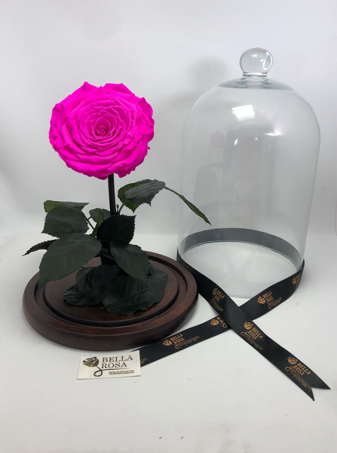 Cúpula de cristal 33 cm, rosa XXl