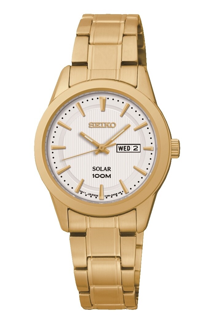 Seiko SUT164P1 Ladies Gold Plated Solar Watch