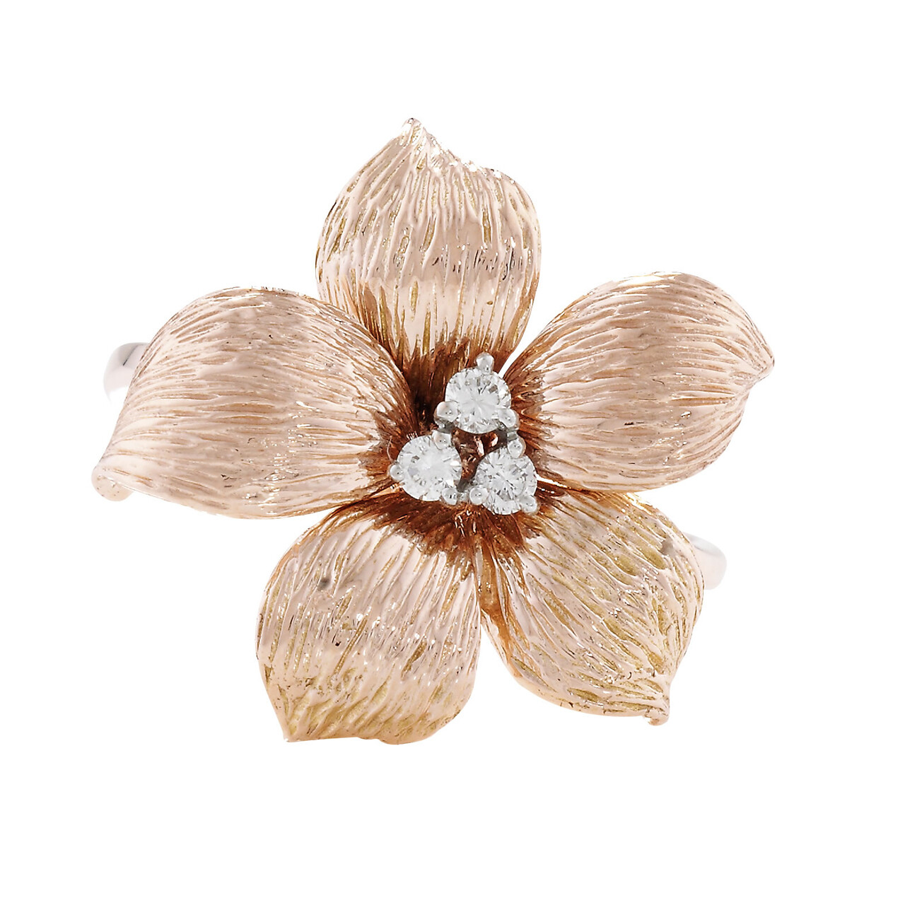 Exclusive Rose Gold Diamond Lily Ring