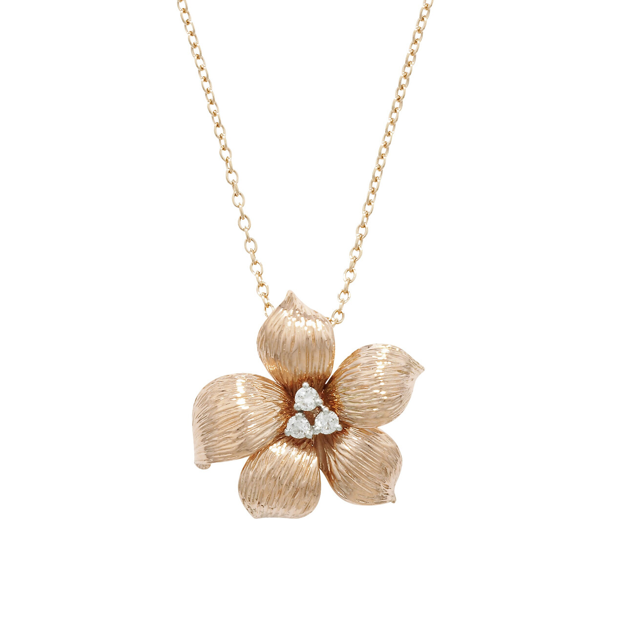 Exclusive Rose Gold Diamond Lily Pendant