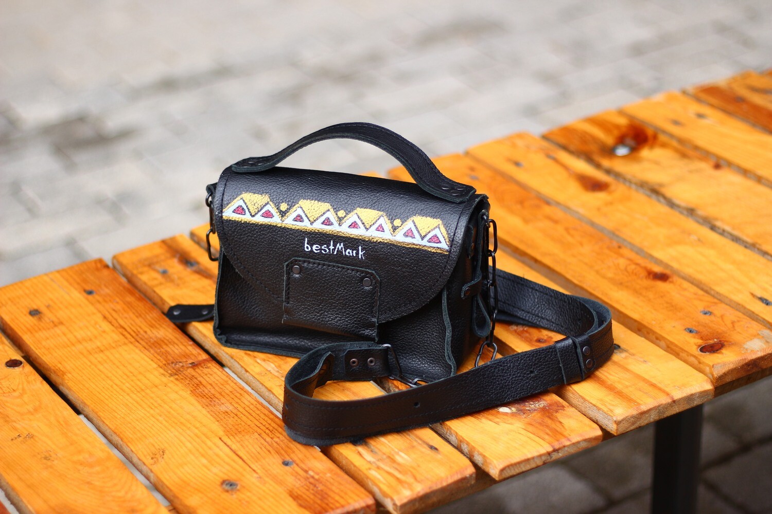 ჩანთა 20x13x8 სმ - Leather Messenger Bag