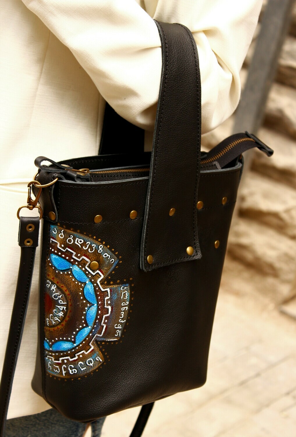 ჩანთა  24x26x9 სმ - Leather Tote Bag