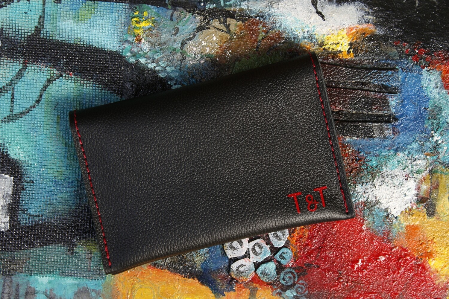 bestMark ქალის საფულე ნახატით15x10 სმ NM - Leather Wallet NM