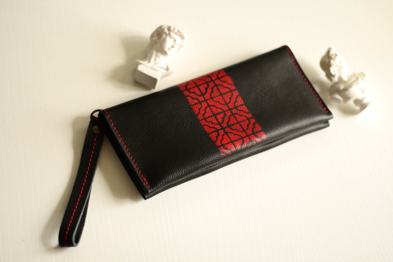 ქალის საფულე 21x10 სმ NM - Leather Wallet NM ტყავის საფულე ნახატით