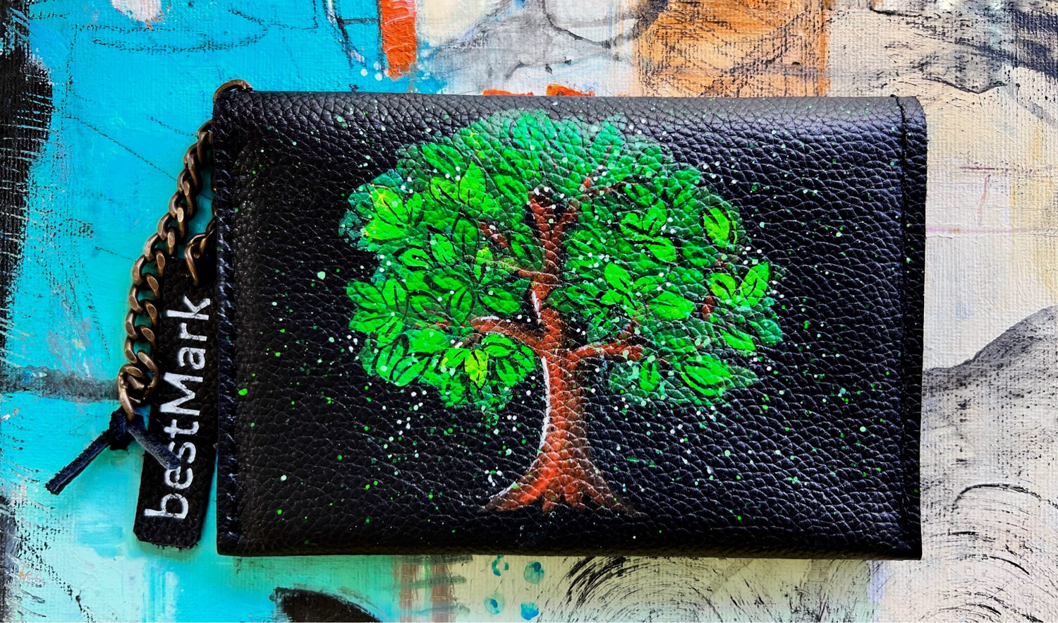 ხე, ქალის საფულე 15x10 სმ NM - Leather Wallet NM