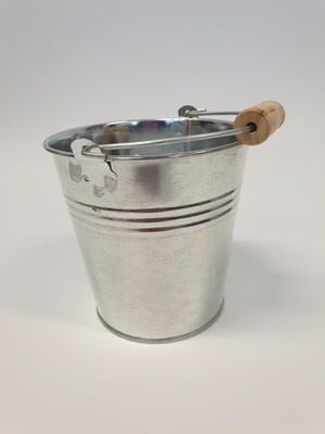 Galvanised Zinc Bucket With Wooden Handle